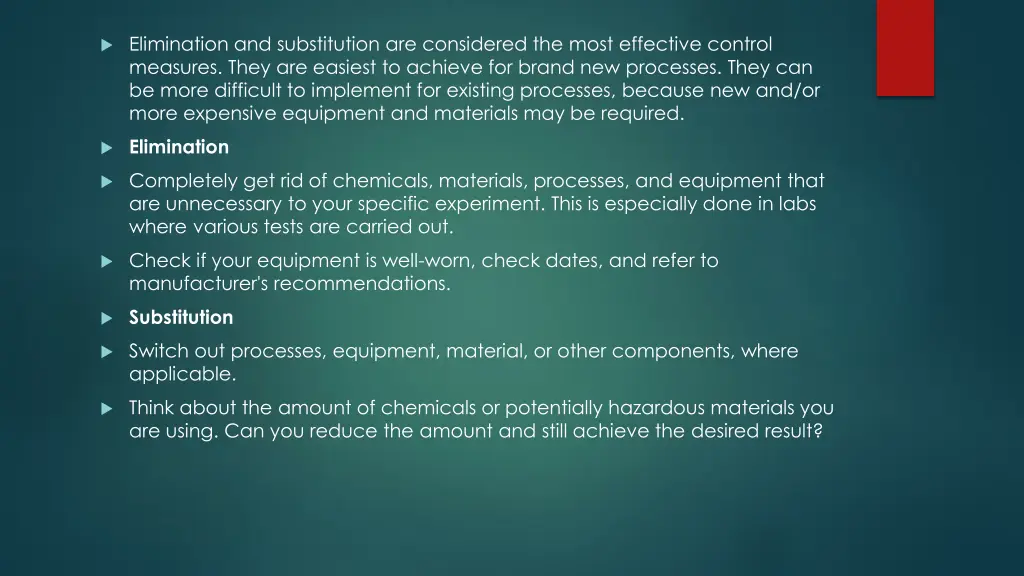 elimination and substitution are considered