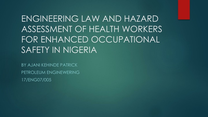 engineering law and hazard assessment of health