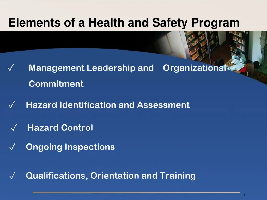 elements of a health and safety program
