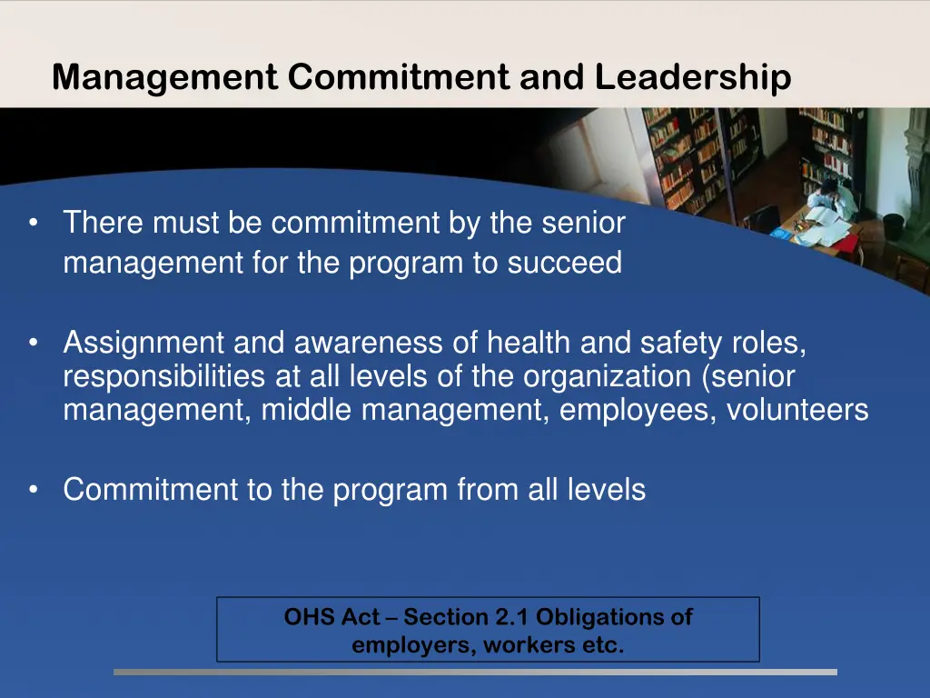 management commitment and leadership