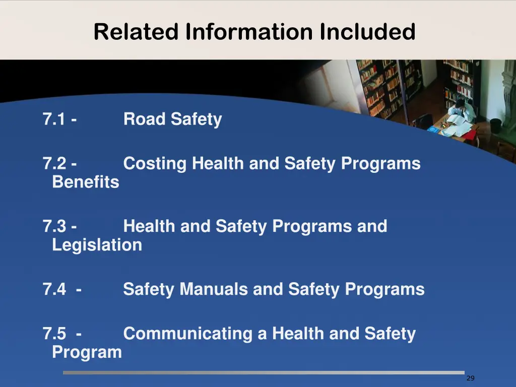 related information included