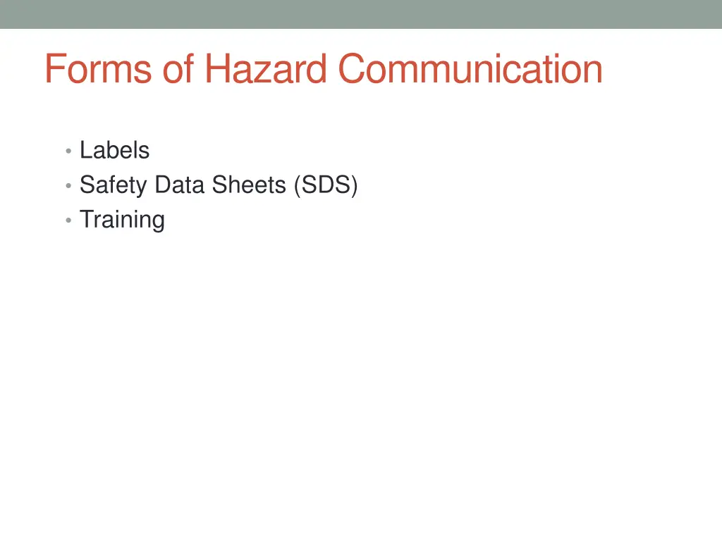 forms of hazard communication