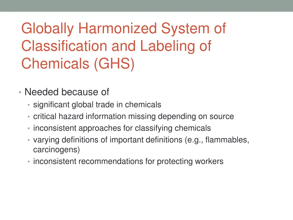 globally harmonized system of classification