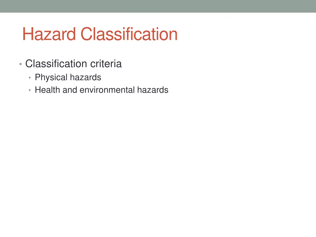 hazard classification