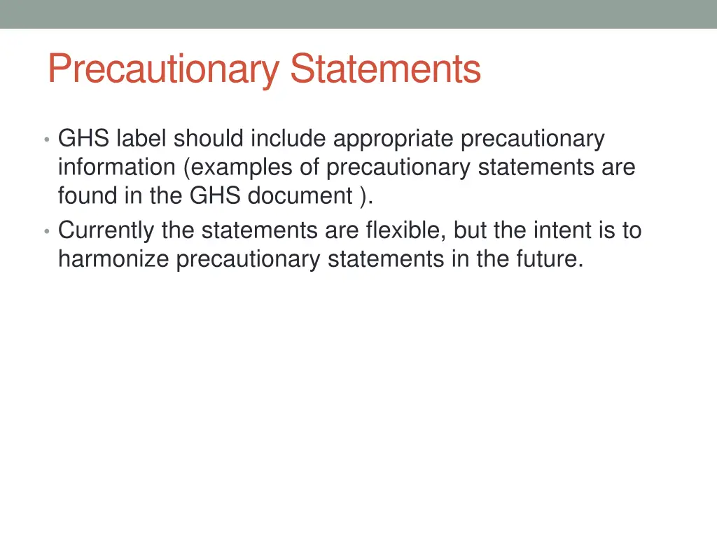 precautionary statements