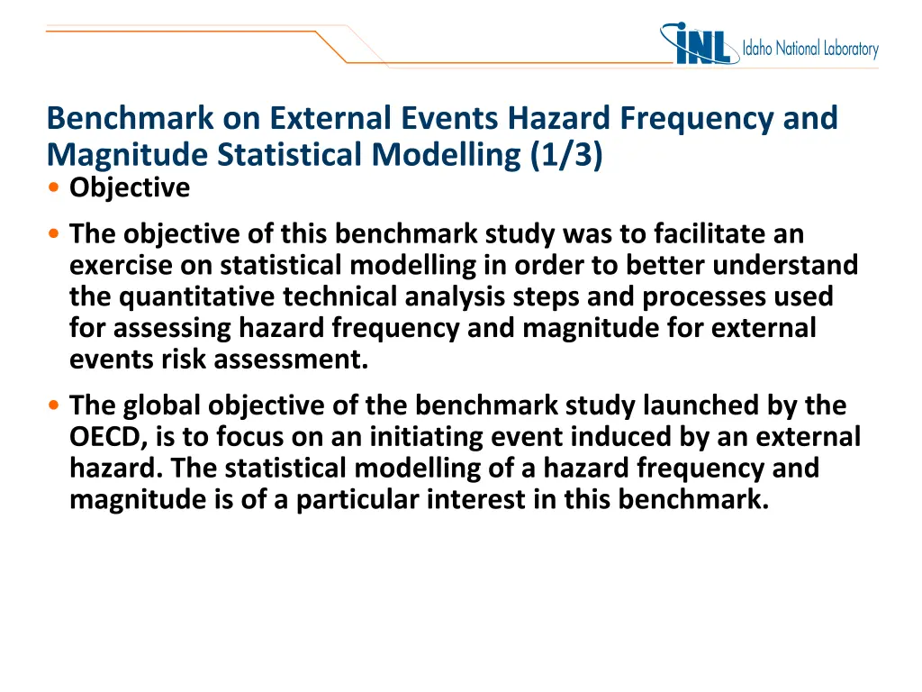 benchmark on external events hazard frequency 1