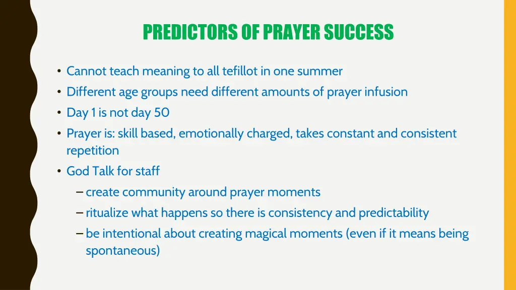 predictors of prayer success