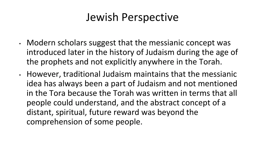 jewish perspective 1