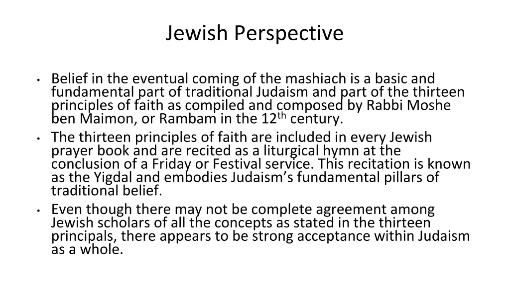 jewish perspective