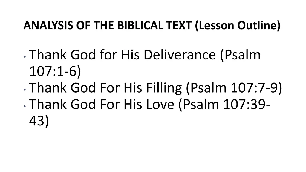 analysis of the biblical text lesson outline