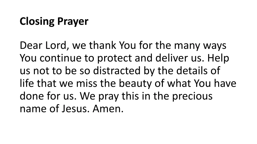 closing prayer