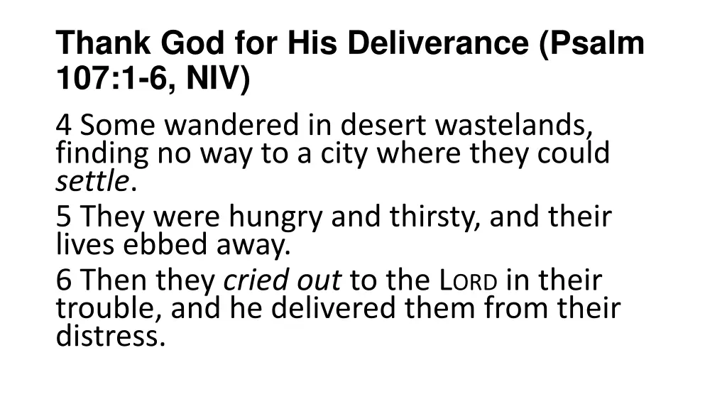 thank god for his deliverance psalm 1