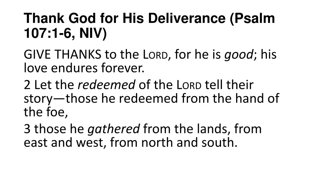 thank god for his deliverance psalm