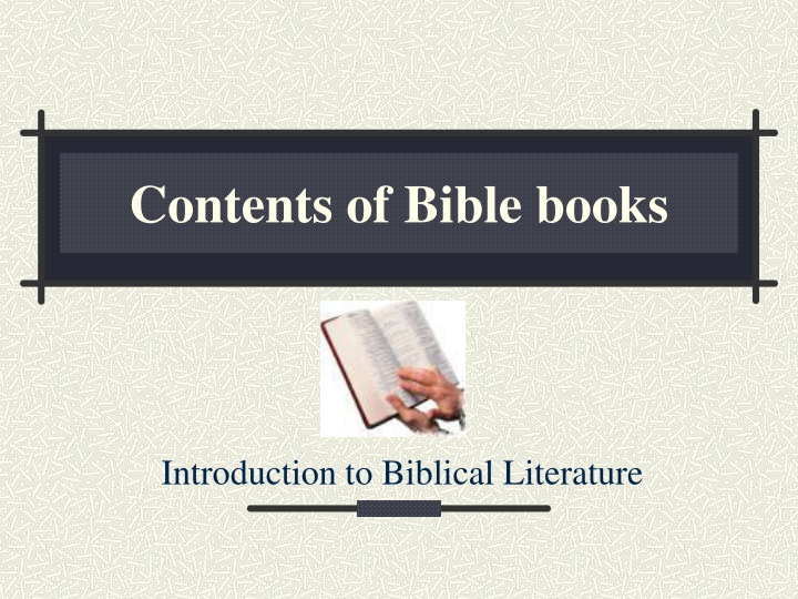 contents of bible books