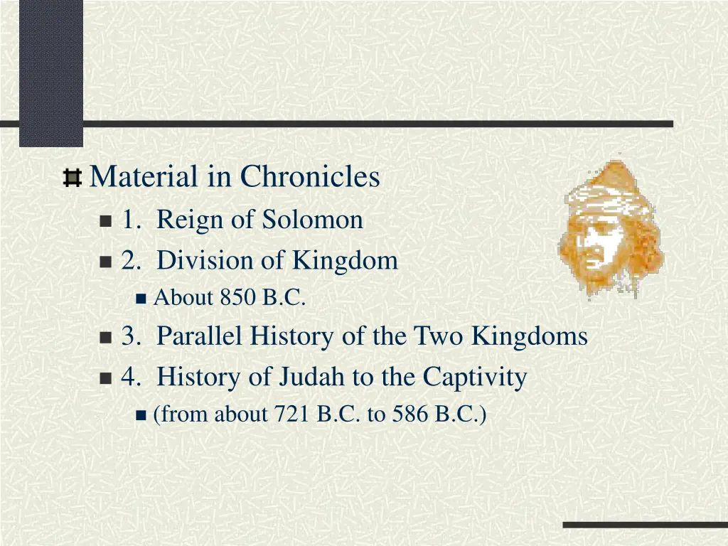 material in chronicles 1 reign of solomon