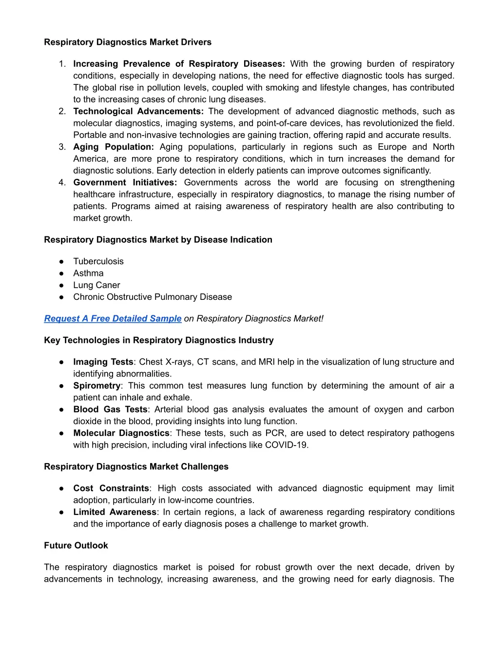 respiratory diagnostics market drivers