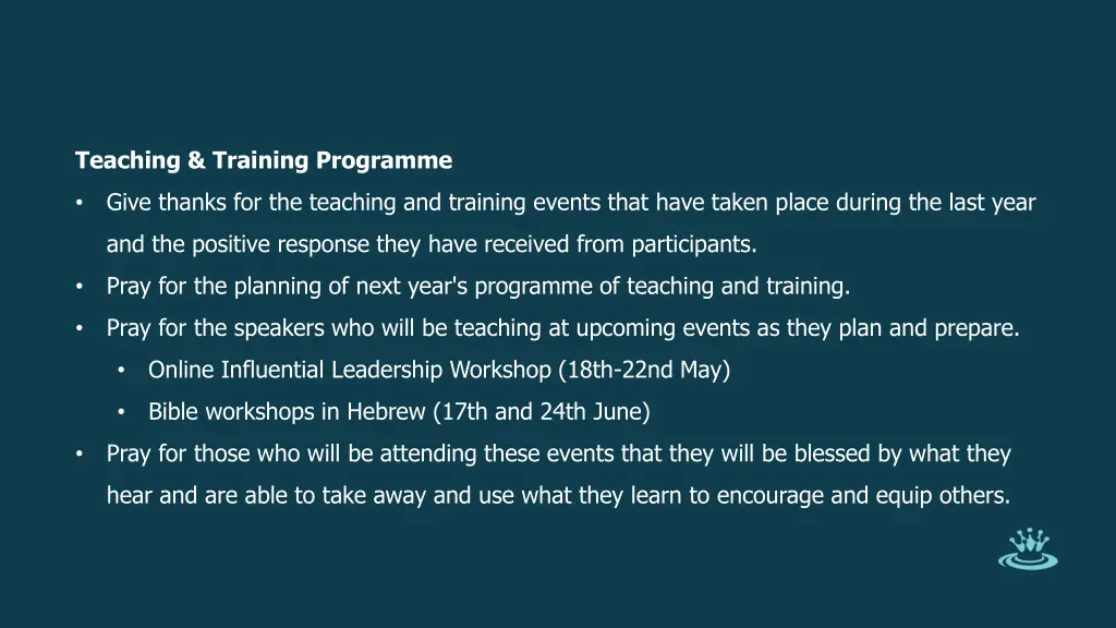 teaching training programme