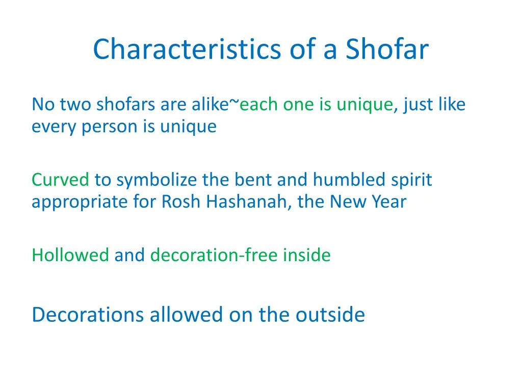 characteristics of a shofar