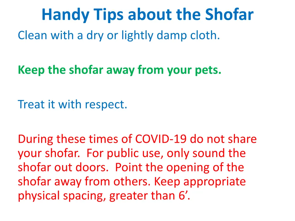 handy tips about the shofar clean with