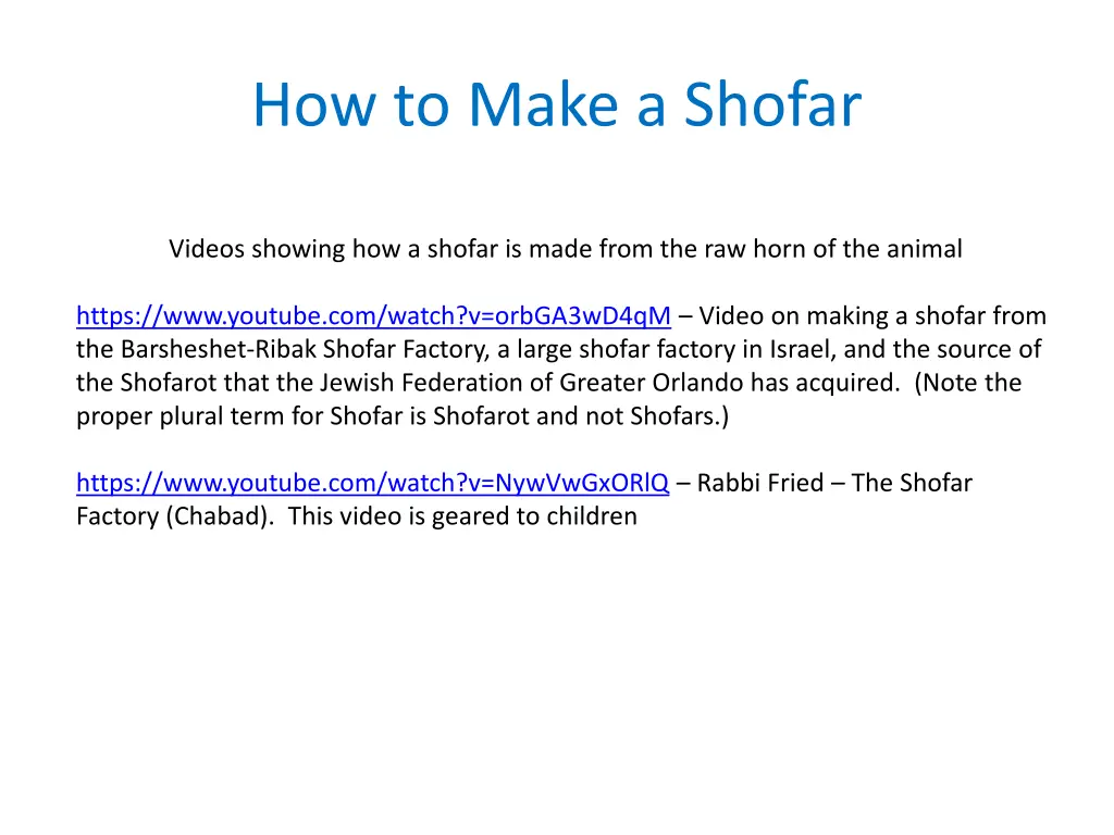 how to make a shofar