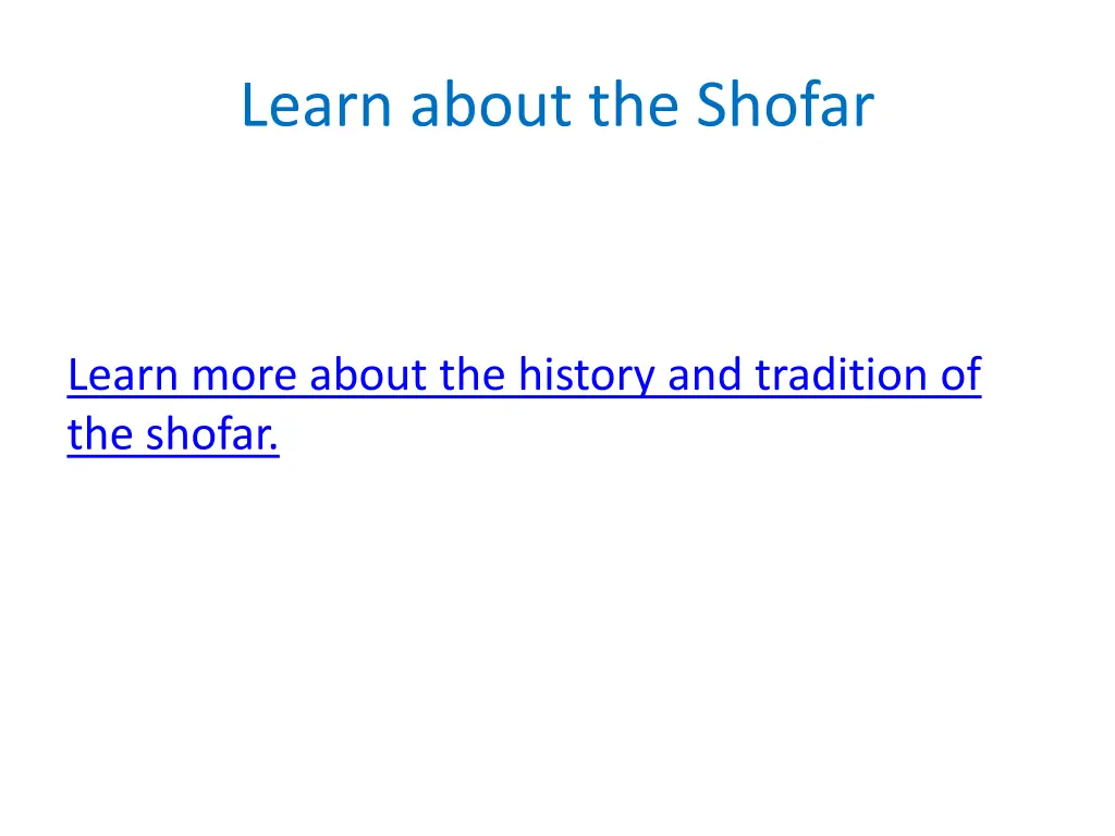 learn about the shofar