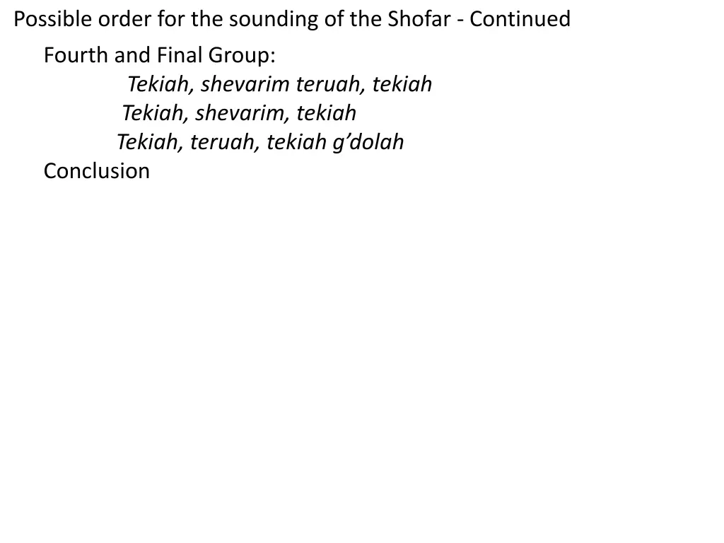 possible order for the sounding of the shofar 3