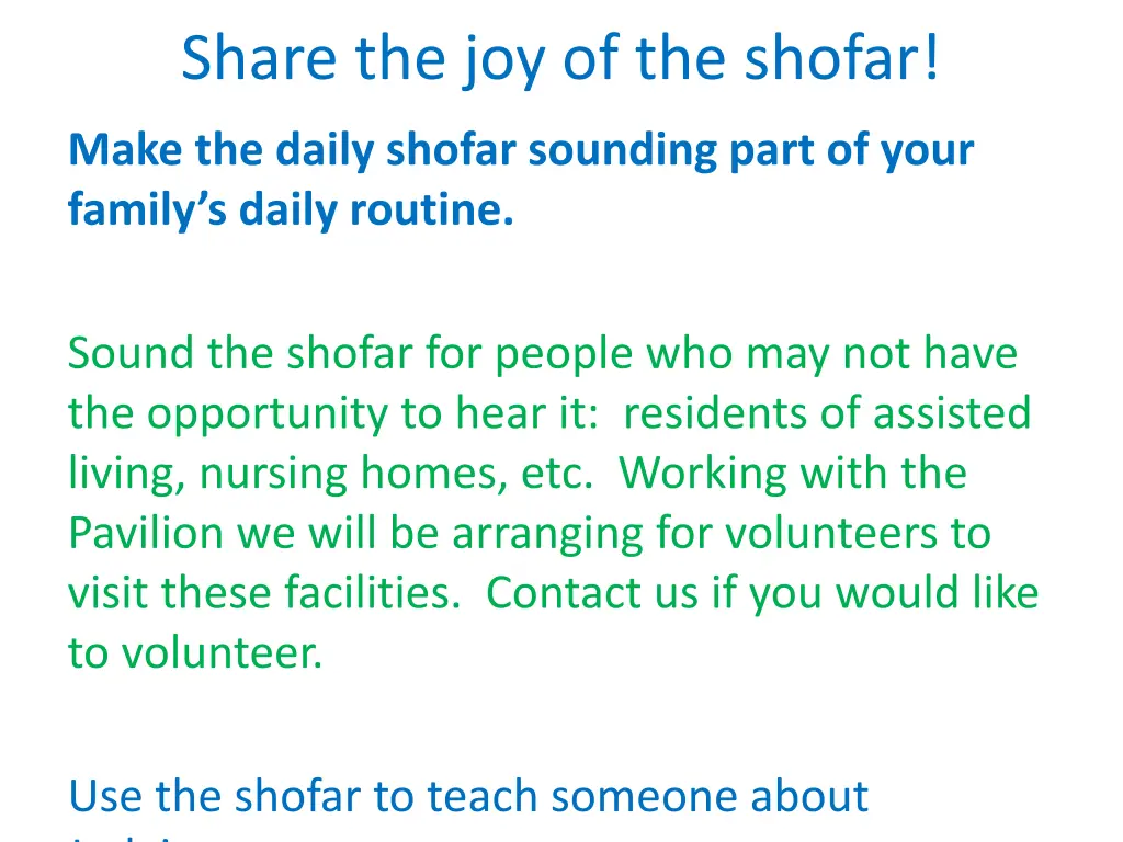 share the joy of the shofar