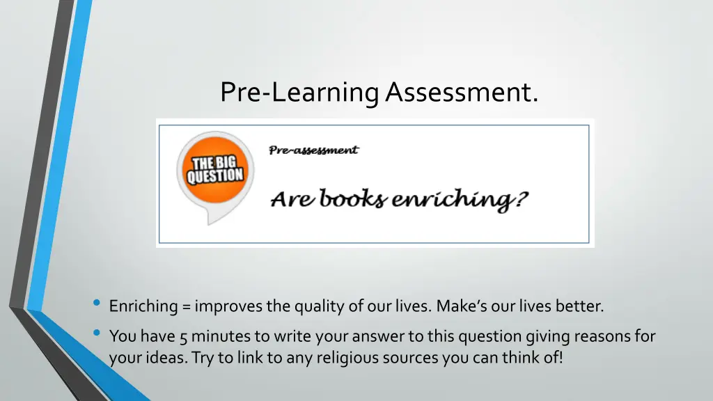 pre learning assessment