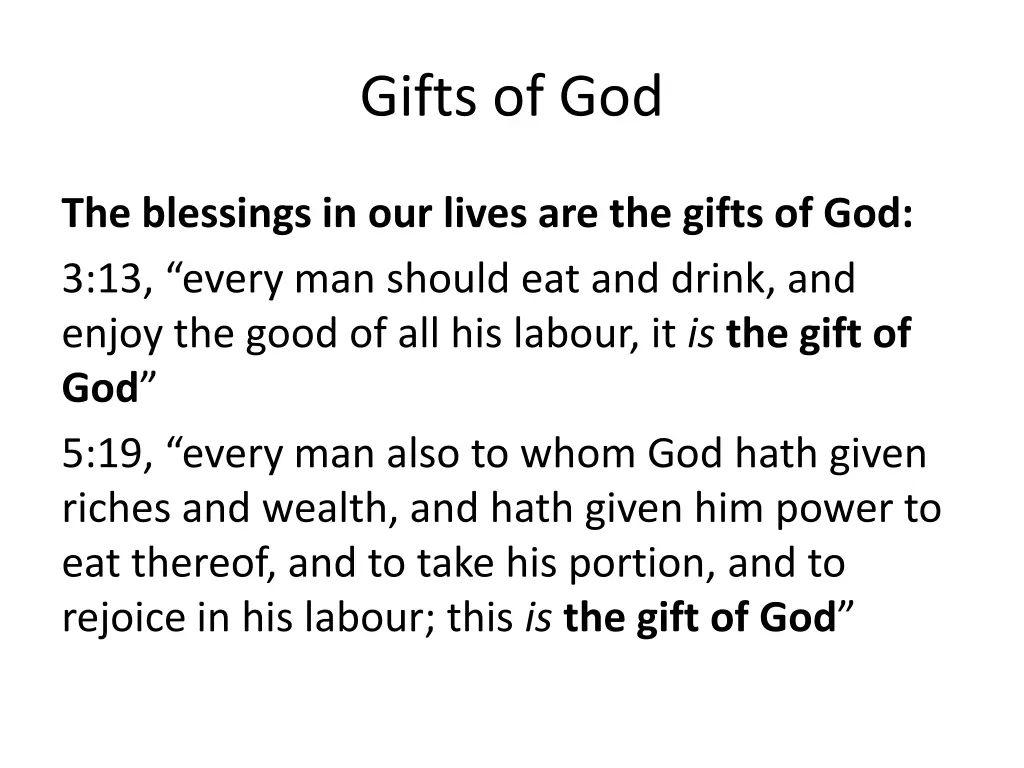 gifts of god