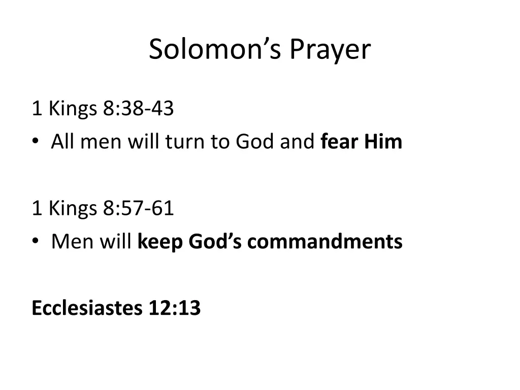 solomon s prayer