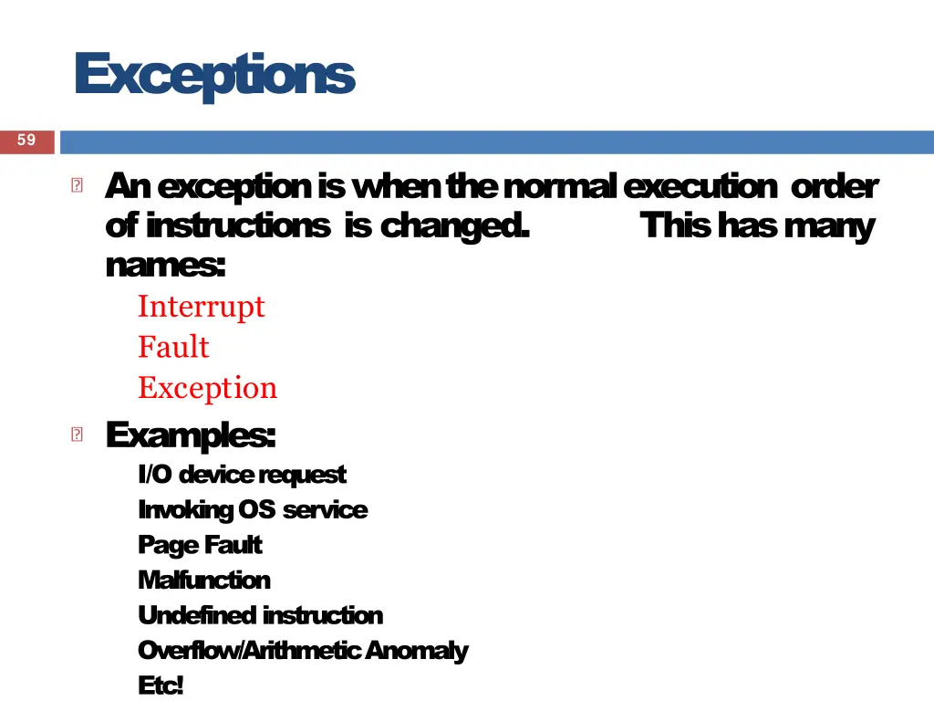 exceptions