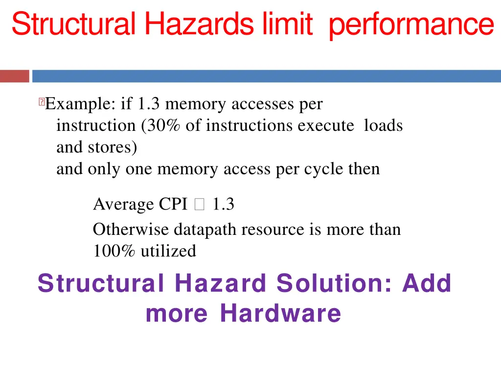 structural hazards limit performance