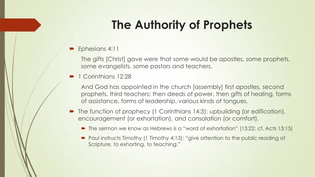 the authority of prophets