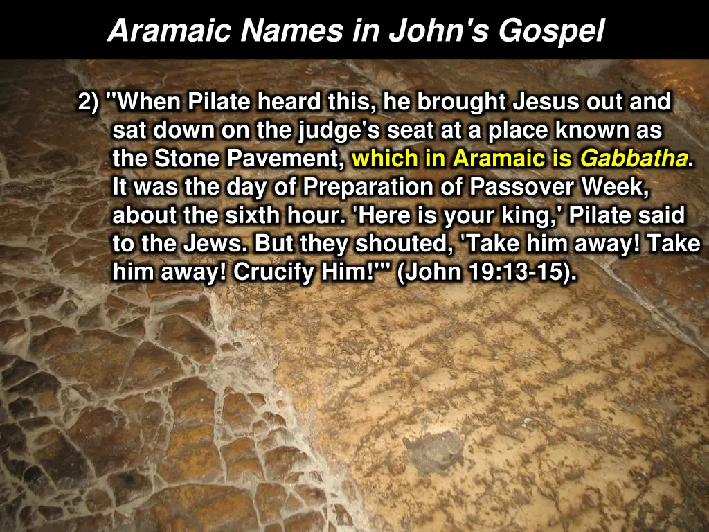 aramaic names in john s gospel 1