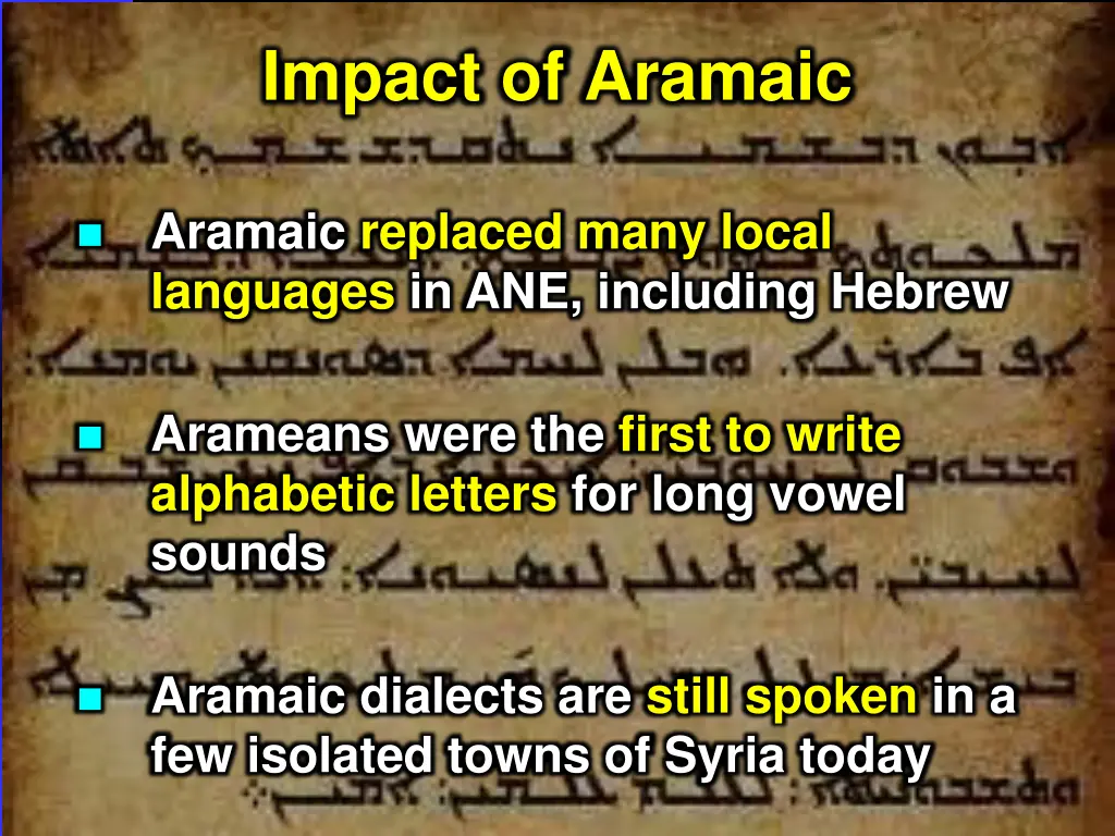 impact of aramaic