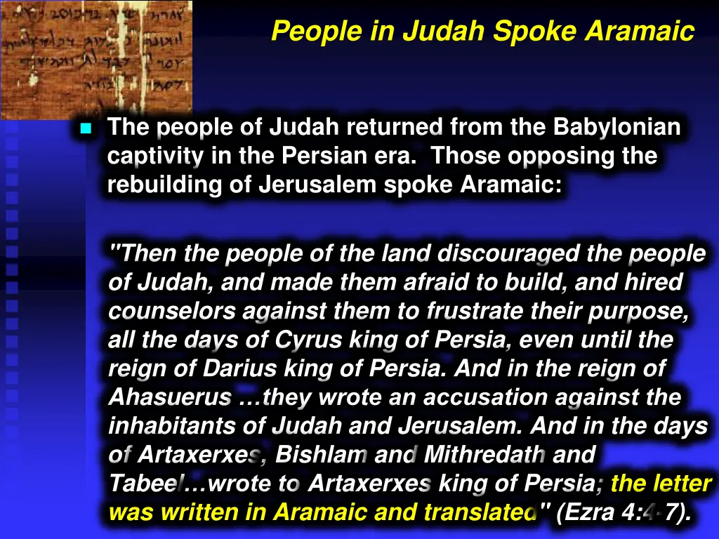 people in judah spoke aramaic