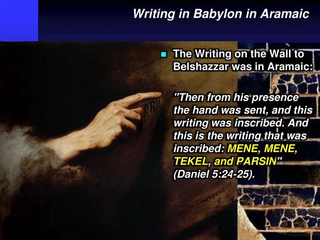 writing in babylon in aramaic