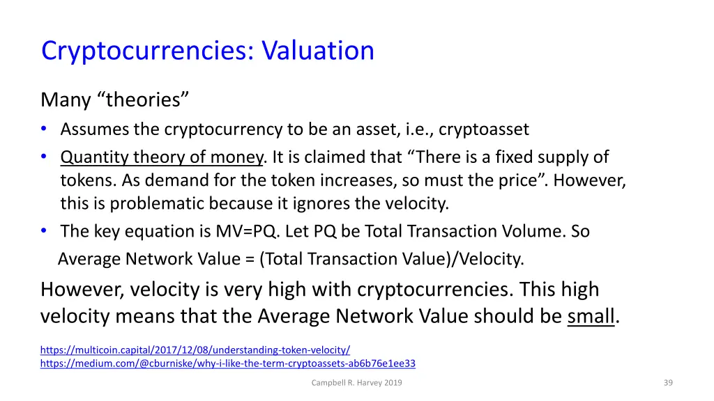 cryptocurrencies valuation 2