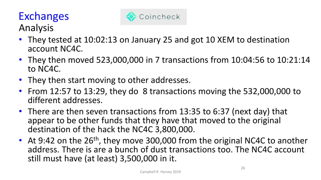 exchanges analysis they tested