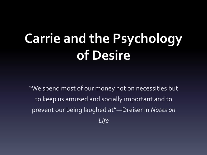 carrie and the psychology of desire