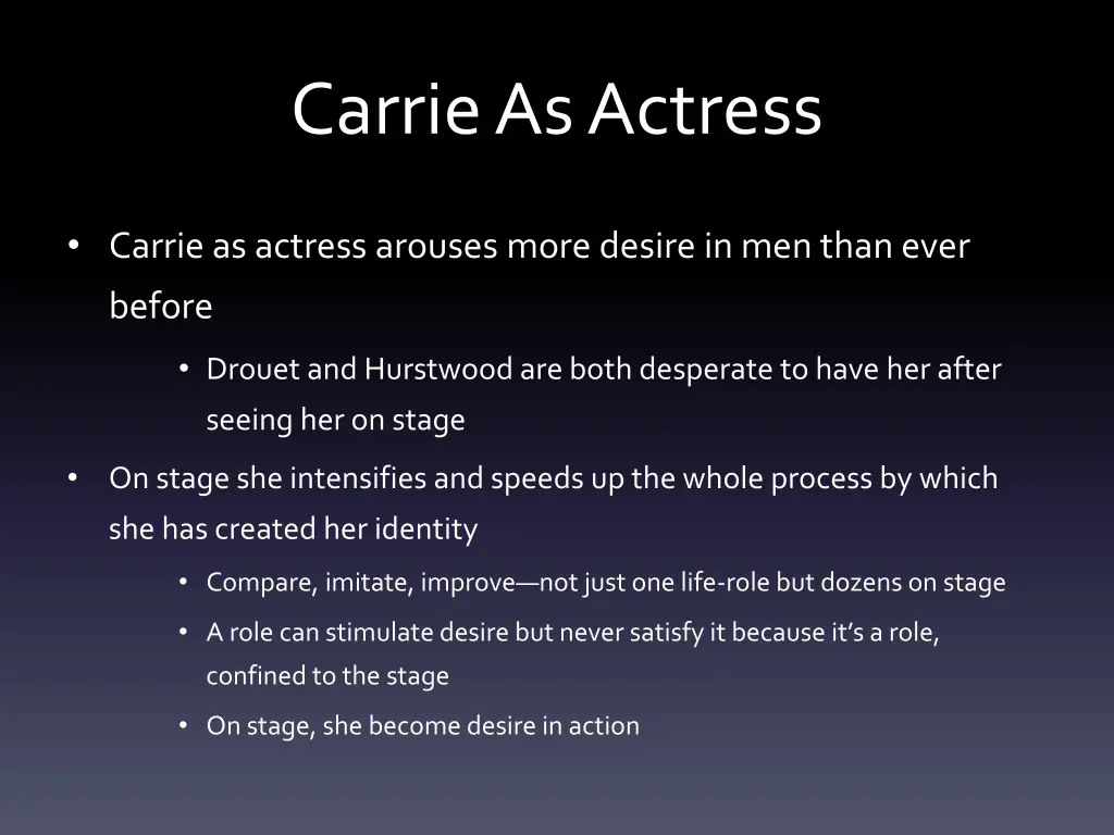 carrie as actress