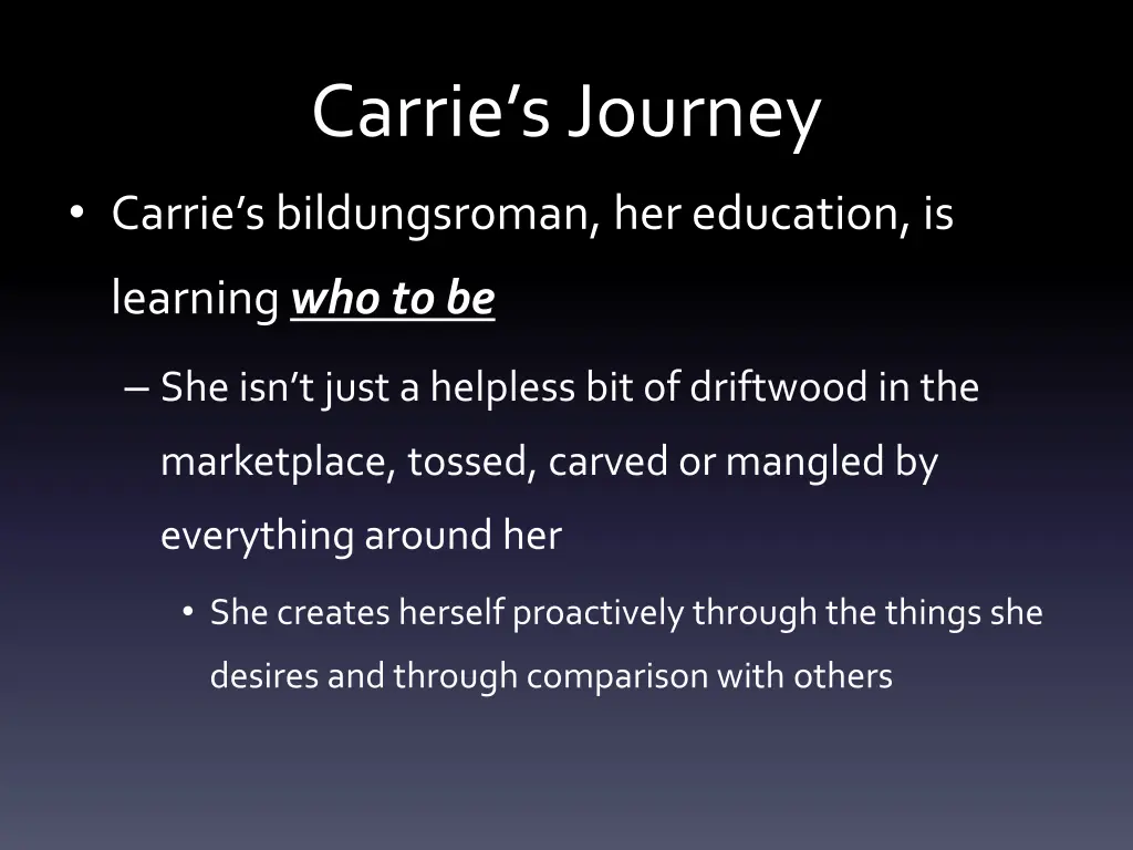 carrie s journey