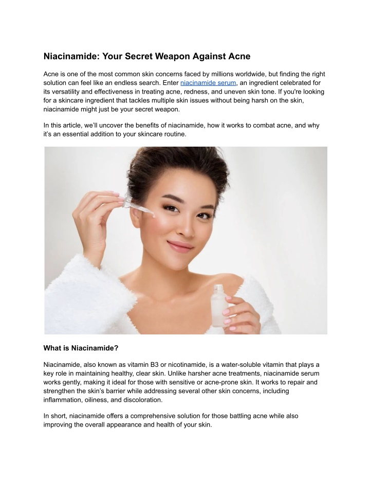 niacinamide your secret weapon against acne