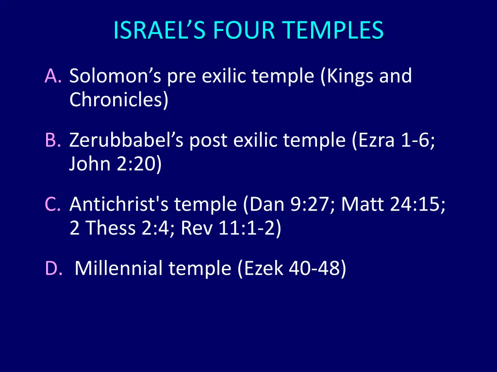 israel s four temples