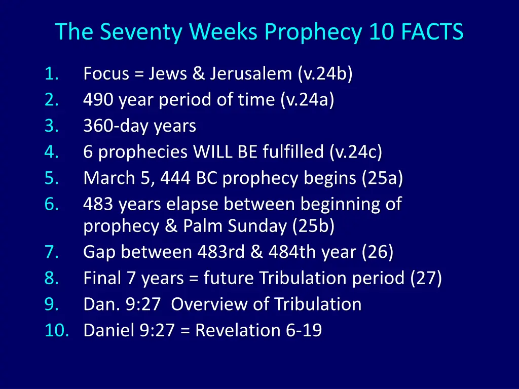 the seventy weeks prophecy 10 facts