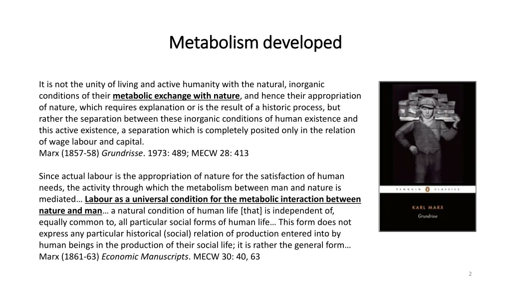 metabolism developed metabolism developed