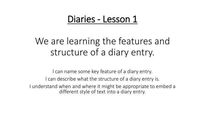 diaries diaries lesson 1