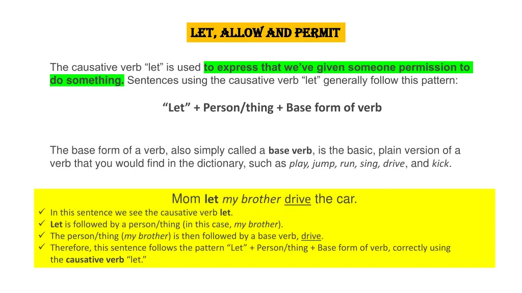 let allow and permit let allow and permit