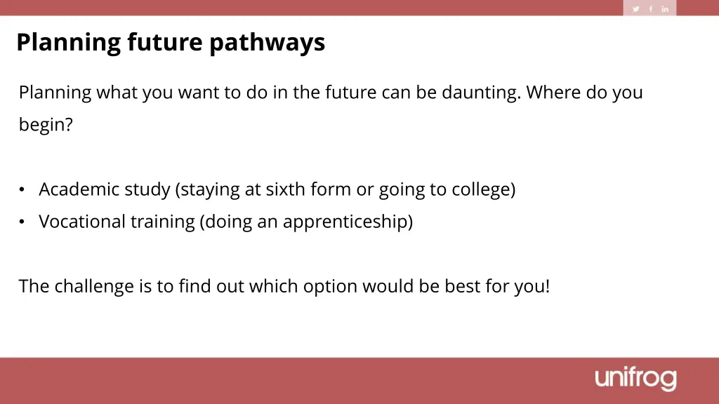 planning future pathways