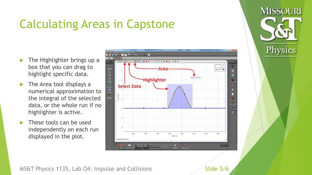 calculating areas in capstone